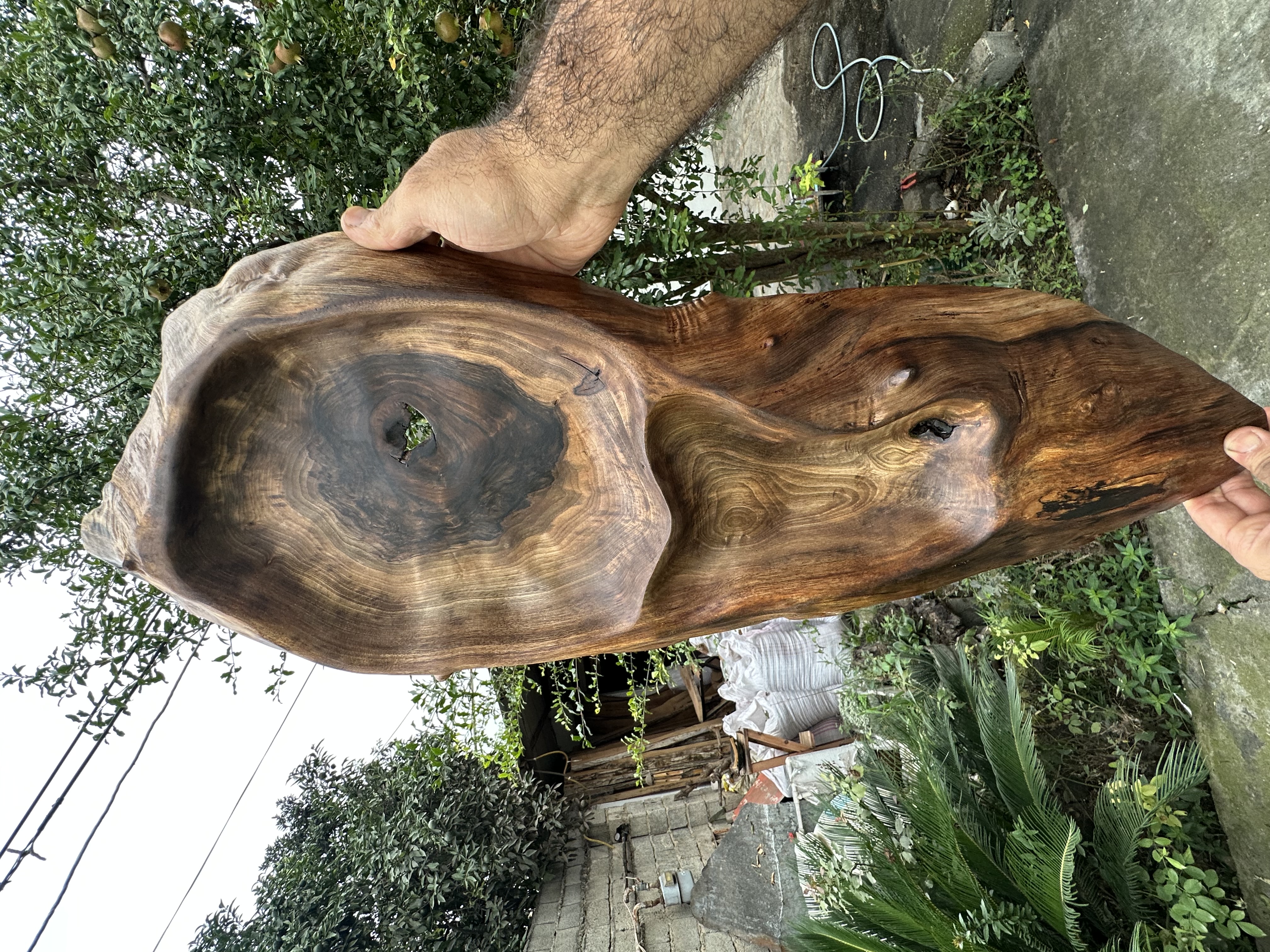 اردوخوری تمام روستیک چوب گردو